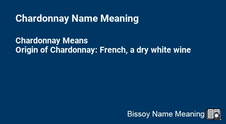 Chardonnay Name Meaning