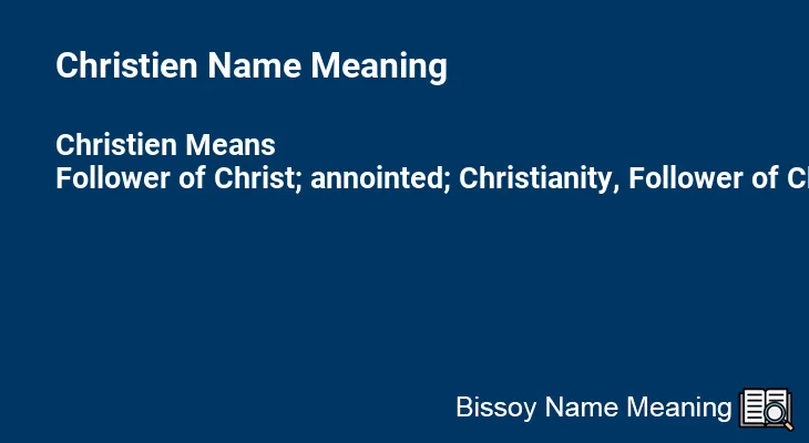 Christien Name Meaning