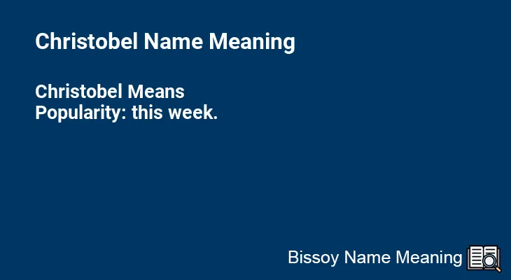 Christobel Name Meaning