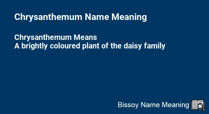 Chrysanthemum Name Meaning