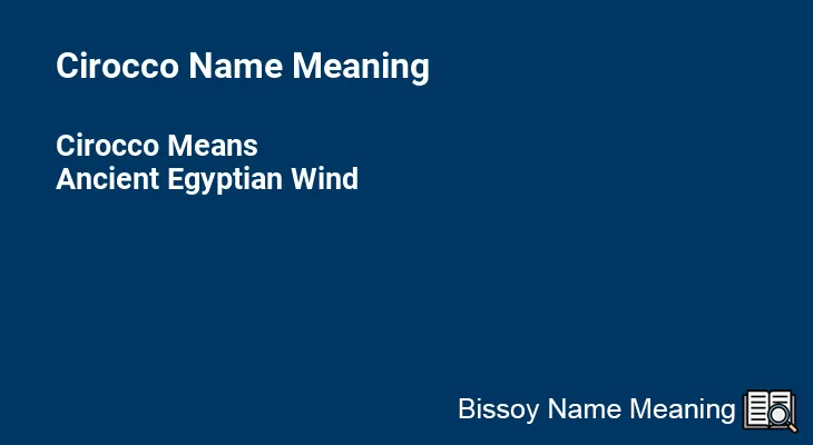 Cirocco Name Meaning