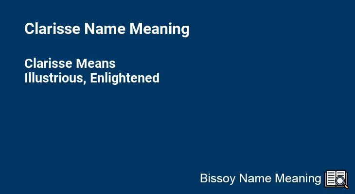 Clarisse Name Meaning
