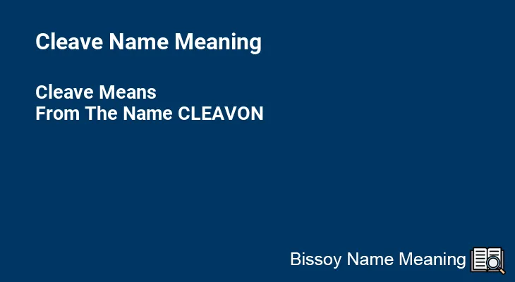 Cleave Name Meaning