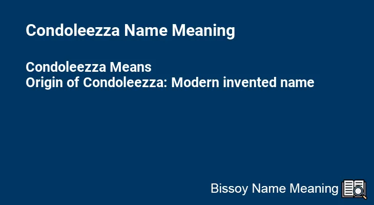 Condoleezza Name Meaning