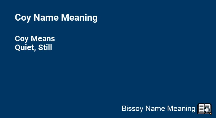 Coy Name Meaning