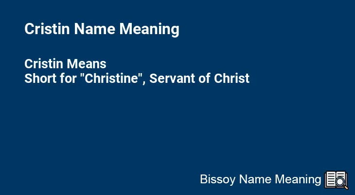 Cristin Name Meaning
