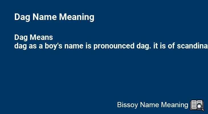 Dag Name Meaning