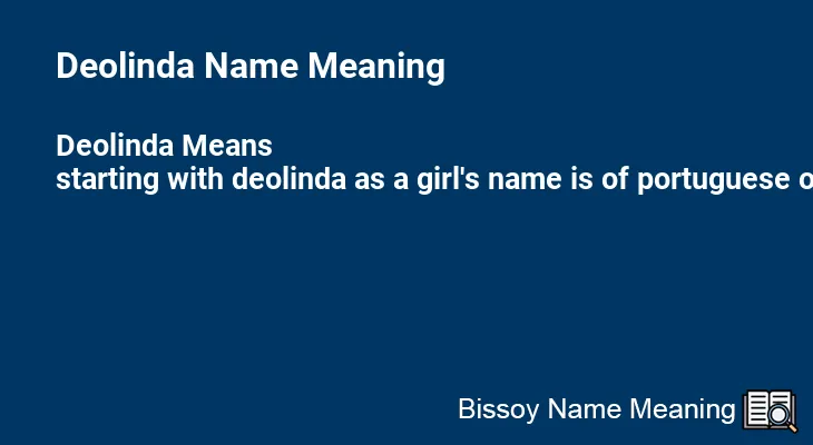Deolinda Name Meaning