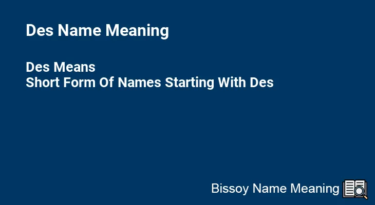 Des Name Meaning