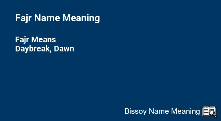 Fajr Name Meaning