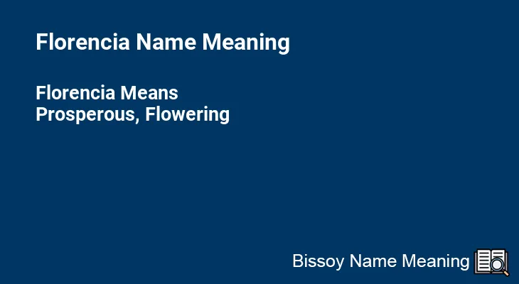 Florencia Name Meaning