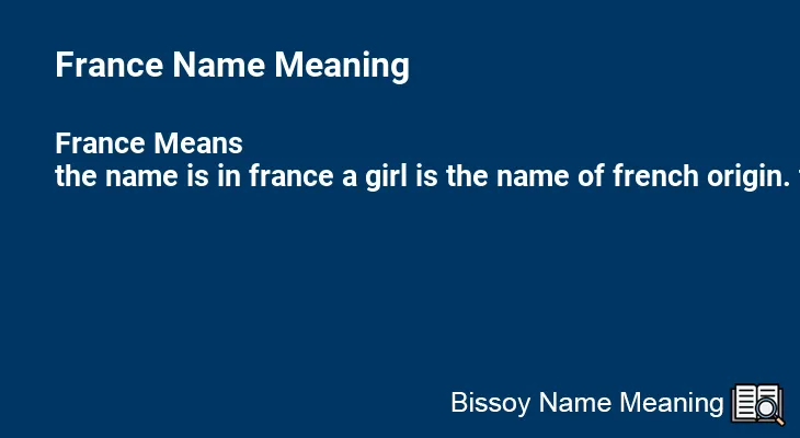 France Name Meaning