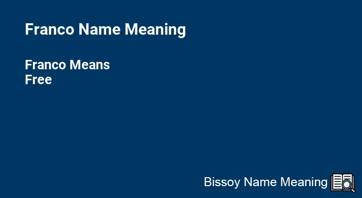 Franco Name Meaning