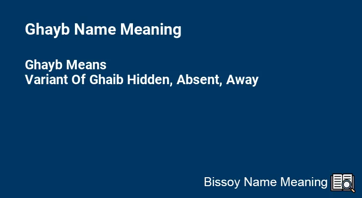 Ghayb Name Meaning