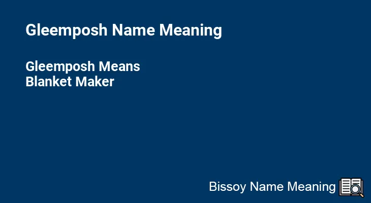 Gleemposh Name Meaning