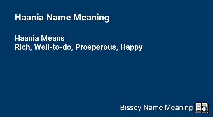 Haania Name Meaning