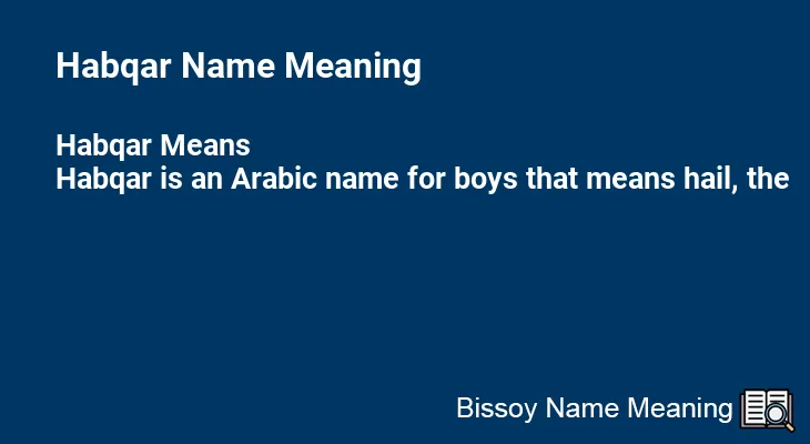 Habqar Name Meaning