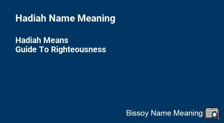Hadiah Name Meaning