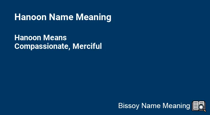 Hanoon Name Meaning