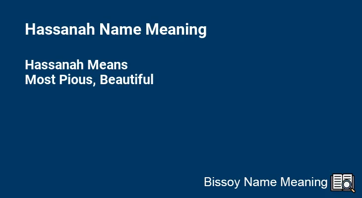 Hassanah Name Meaning