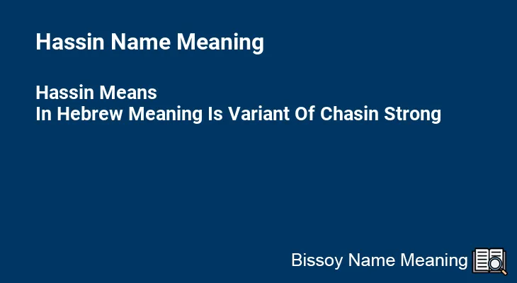 Hassin Name Meaning