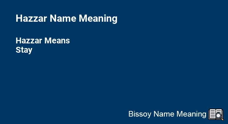 Hazzar Name Meaning