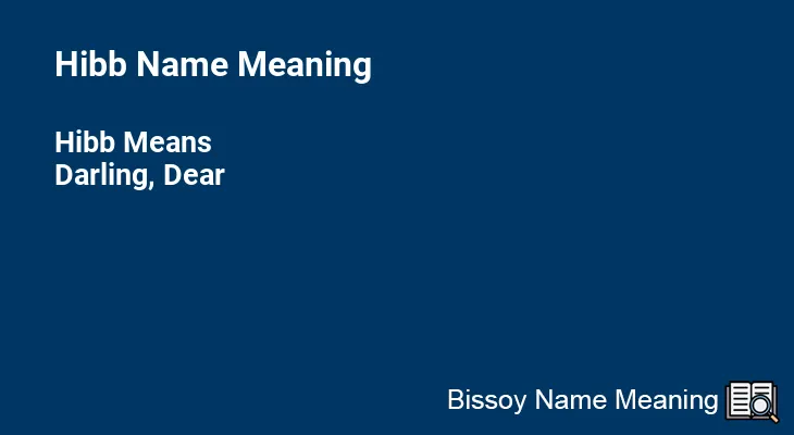 Hibb Name Meaning