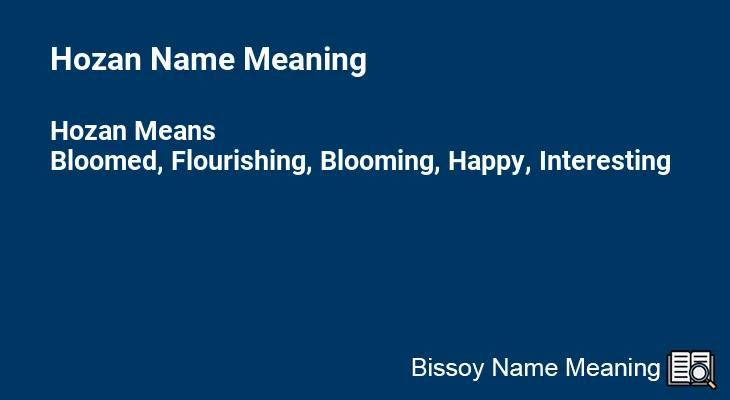 Hozan Name Meaning