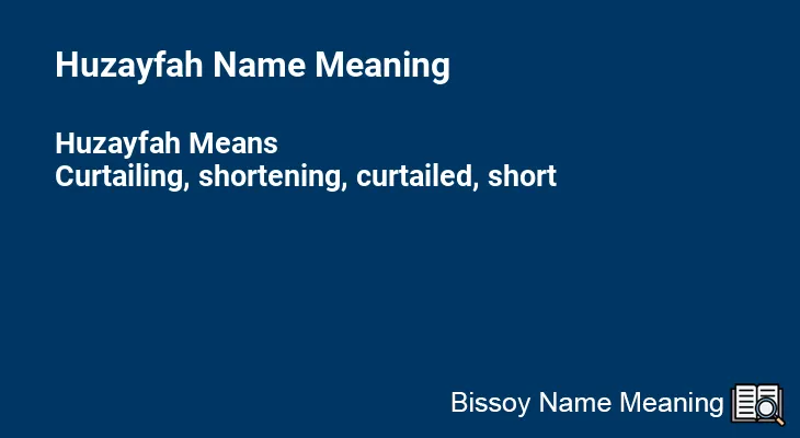 Huzayfah Name Meaning