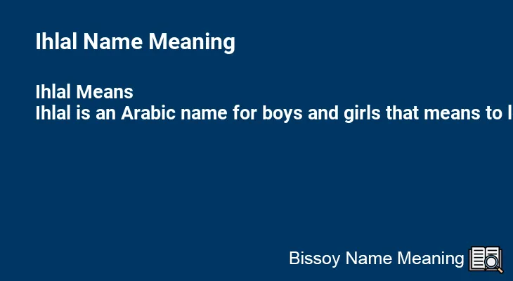 Ihlal Name Meaning