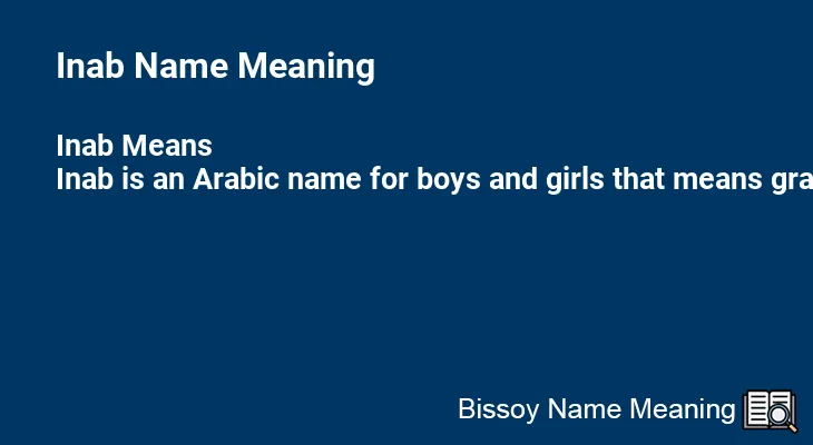 Inab Name Meaning