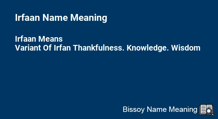 Irfaan Name Meaning