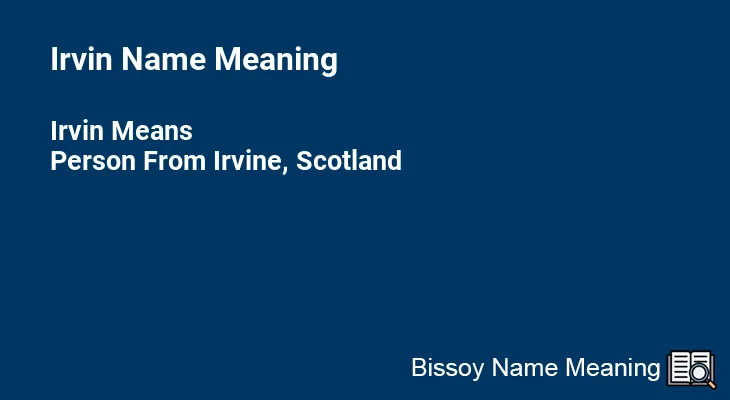 Irvin Name Meaning