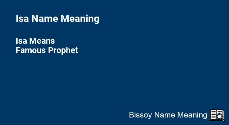 Isa Name Meaning