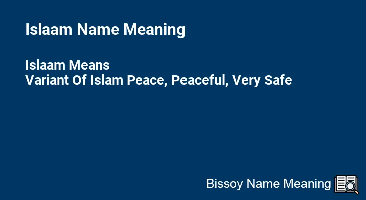 Islaam Name Meaning