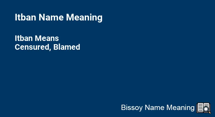 Itban Name Meaning