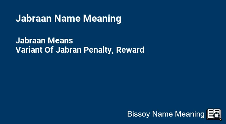Jabraan Name Meaning
