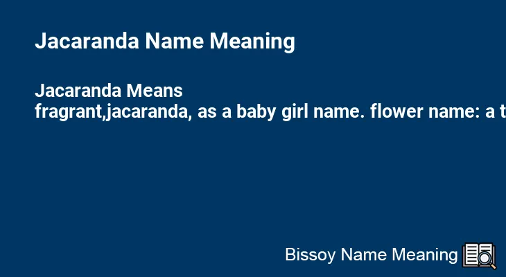 Jacaranda Name Meaning