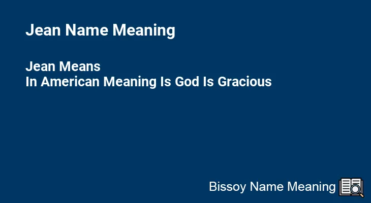Jean Name Meaning