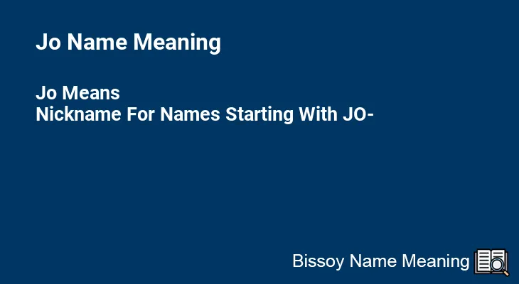 Jo Name Meaning