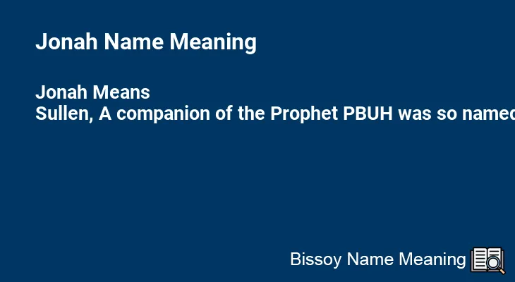Jonah Name Meaning