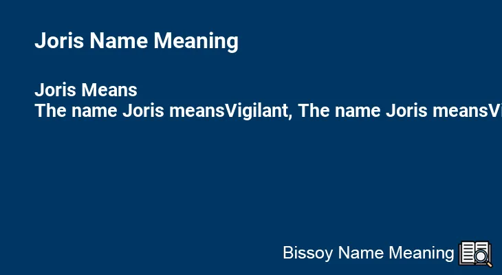 Joris Name Meaning