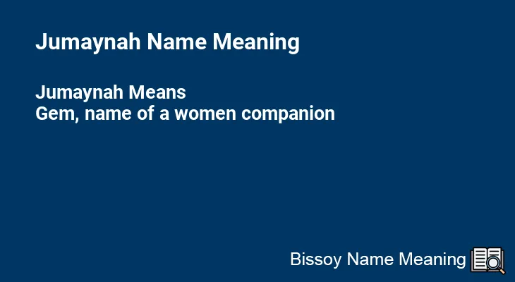 Jumaynah Name Meaning