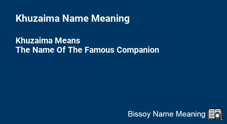 Khuzaima Name Meaning