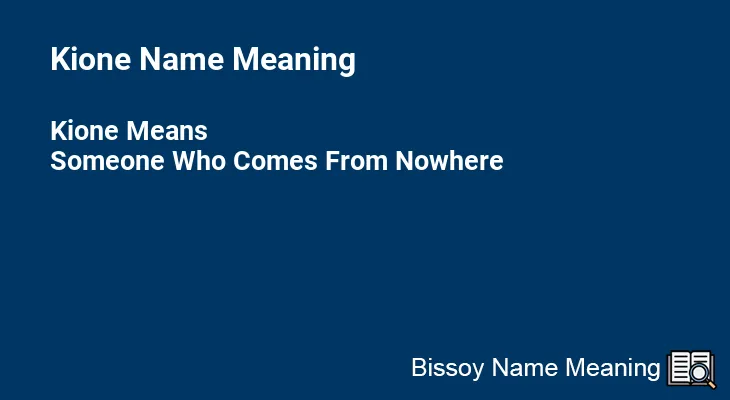 Kione Name Meaning
