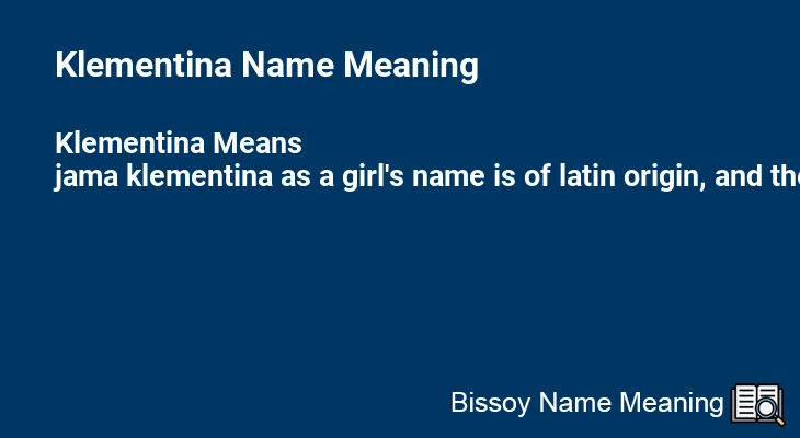 Klementina Name Meaning