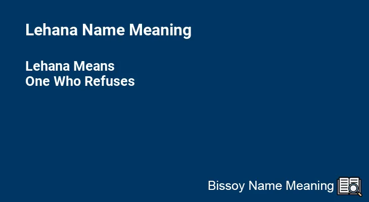 Lehana Name Meaning
