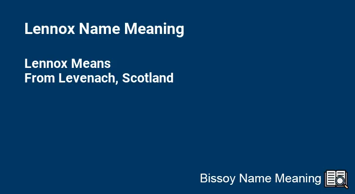 Lennox Name Meaning