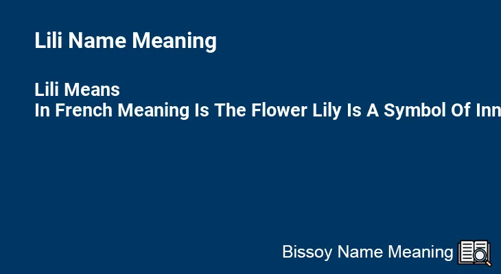 Lili Name Meaning