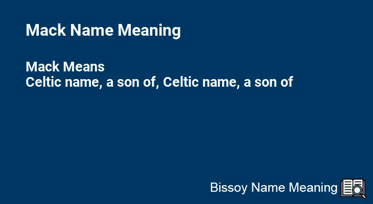 Mack Name Meaning